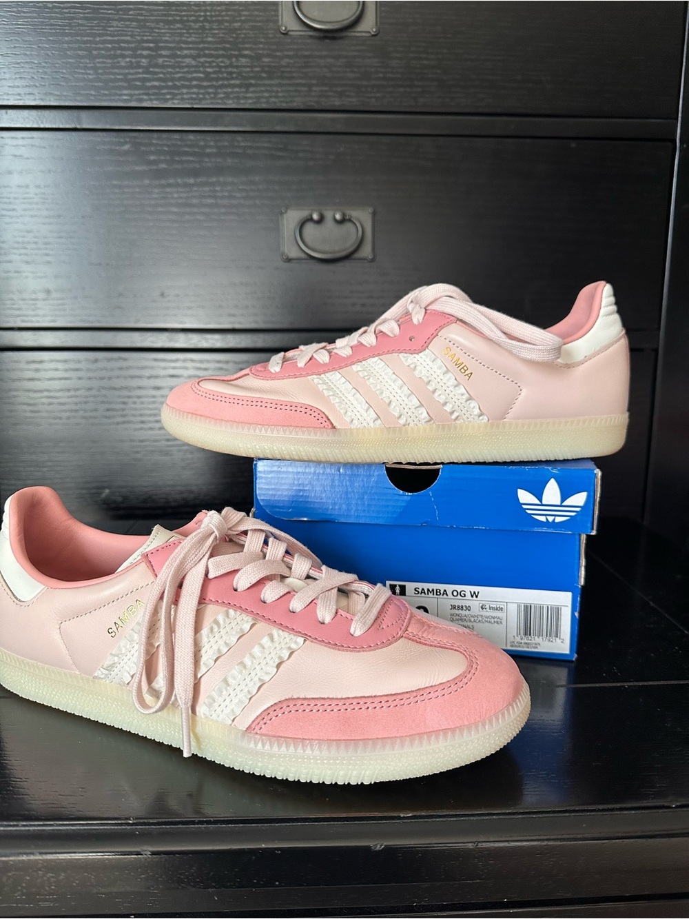 adidas Samba OG W Pink and White Leather Sneakers